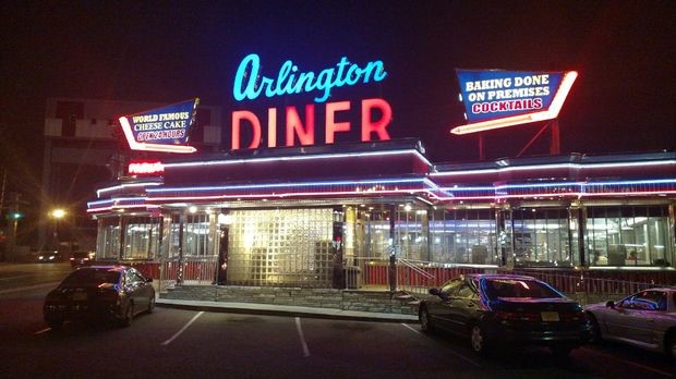Exterior of New Jersey's Arlington Diner
