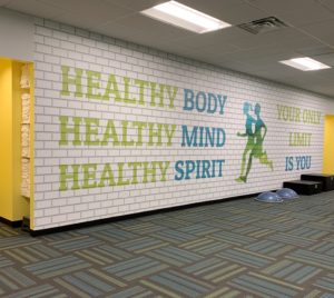 Pharmaceutical Company gym graphic wall